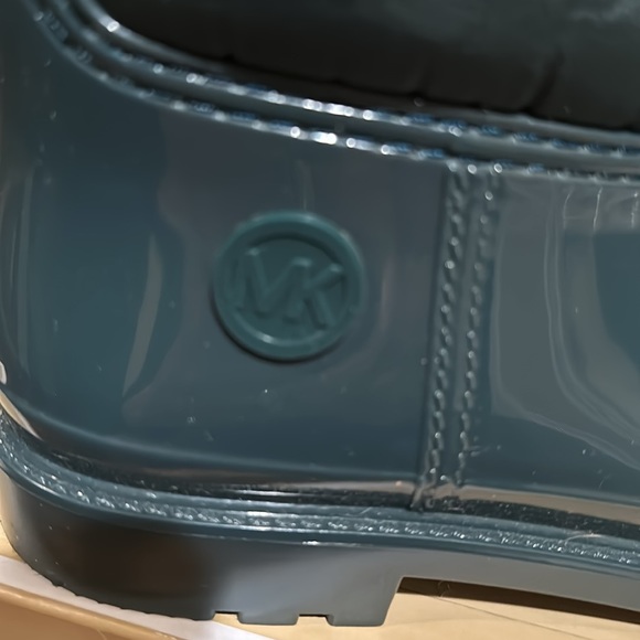 Michael Kors Blakely Logo Tape PVC/Nylon Rain Boot “Racing Green” LIKE NEW! SZ 9 - Picture 12 of 15